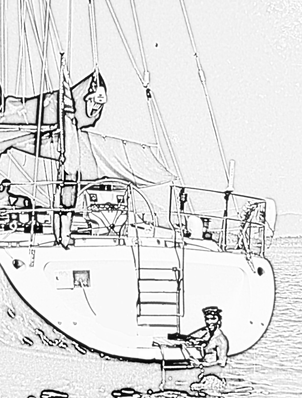 Dan Gifford working on a yacht in Greece